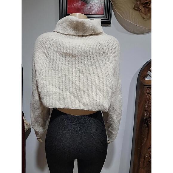 12th Tribe No Chill Ivory Crop Knit Ribbed  Sweater- S/M NWT #R1 - Picture 6 of 9
